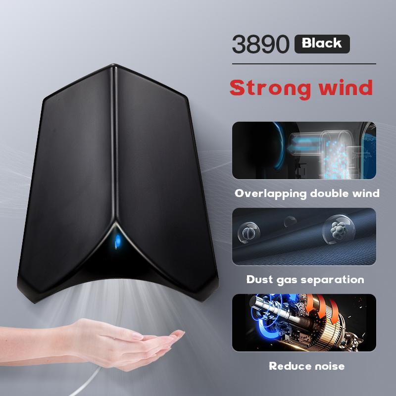 

Автоматическая сушилка для рук с интеллектуальным датчиком HEPA для туалета, высокоскоростная электрическая автоматическая сушилка для рук для ванной комнаты, реклама чёрный