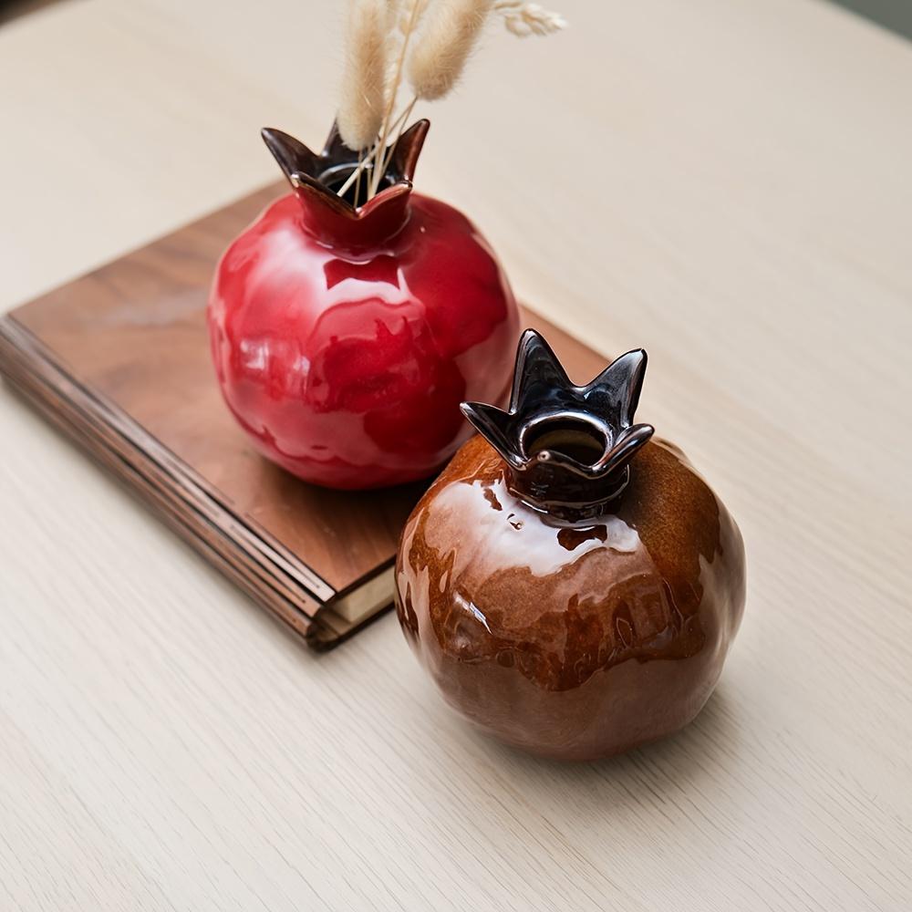 [Ceramic Pomegranate Vase] 12.7cm Contemporary Ceramic Pomegranate Vase - Decorative Piece for Your Home