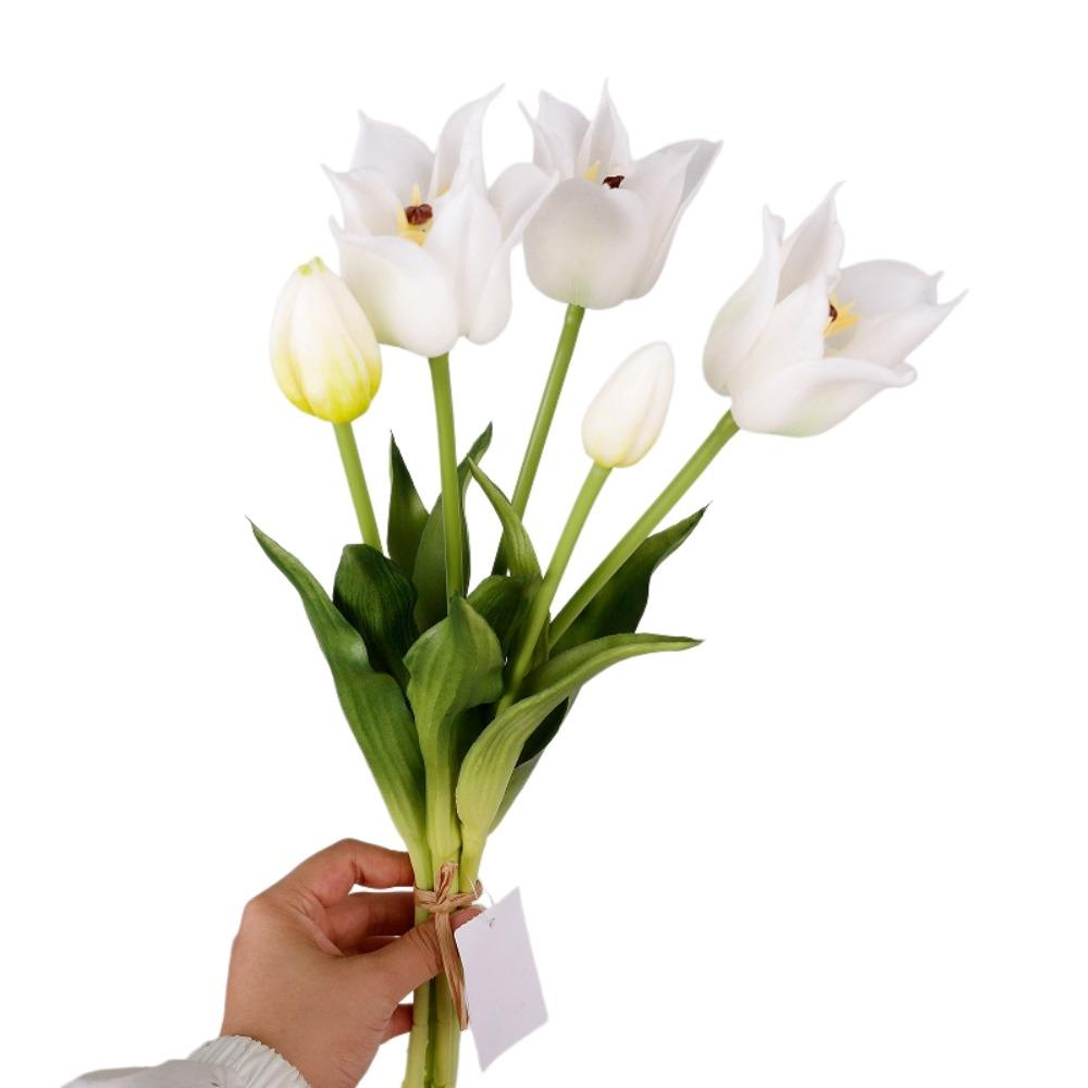 with Leaves Fake Tulip Flowers Real Touch Faux Flowers Living Room Desktop