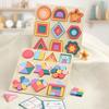 Wooden Geometry Puzzle Board Game Preschool Color Learning Geometric Shape Matching Puzzle Toddlers Boys Girls Educational Puzzle Toy