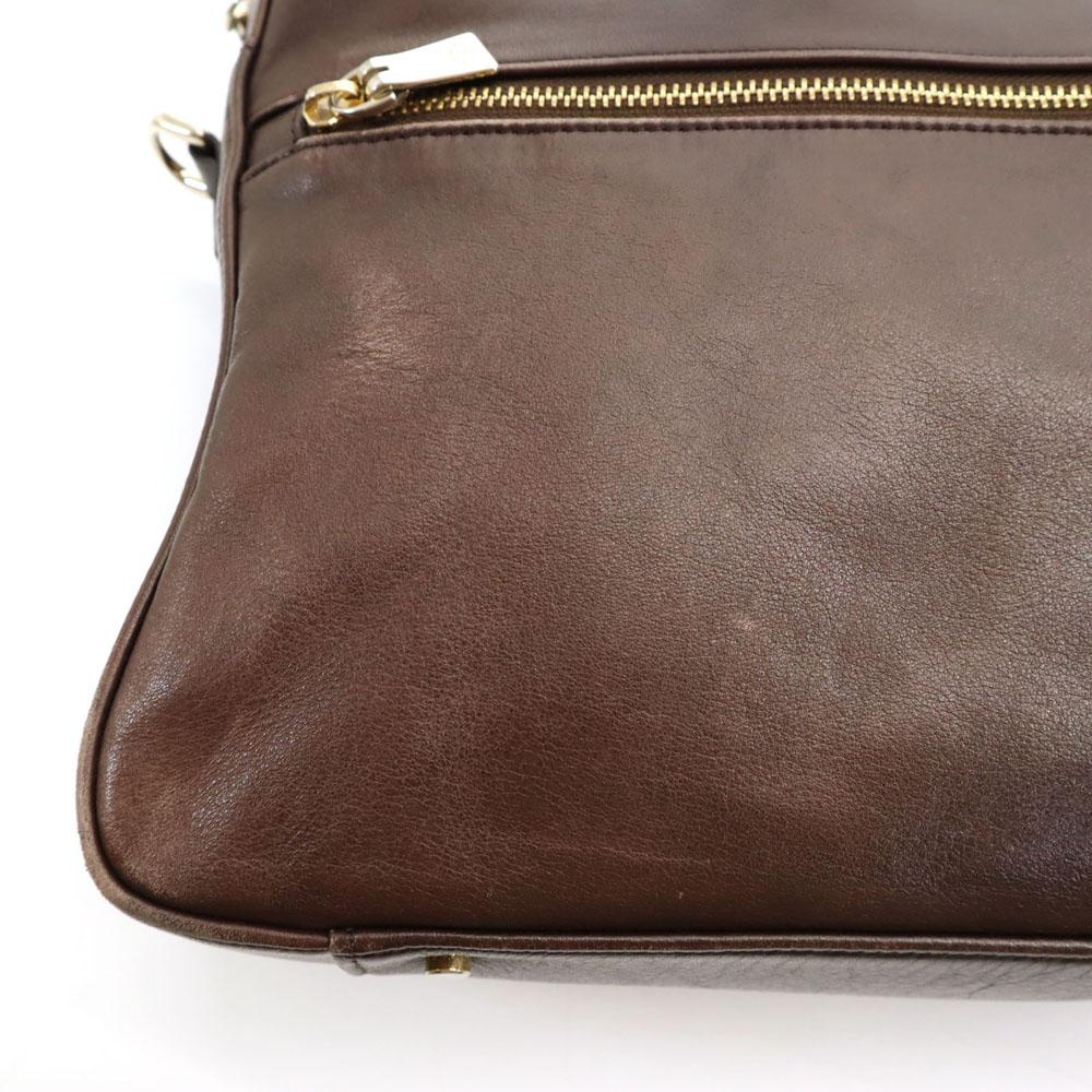 aniary Made In Japan Leather Briefcase Brown Business Bag Men's Used