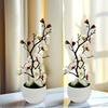 New Year Sweet Artificial Plum Flowers Bright Color Bonsai Simulation Blossom Home Decoration Potted Plum Flower Bonsai