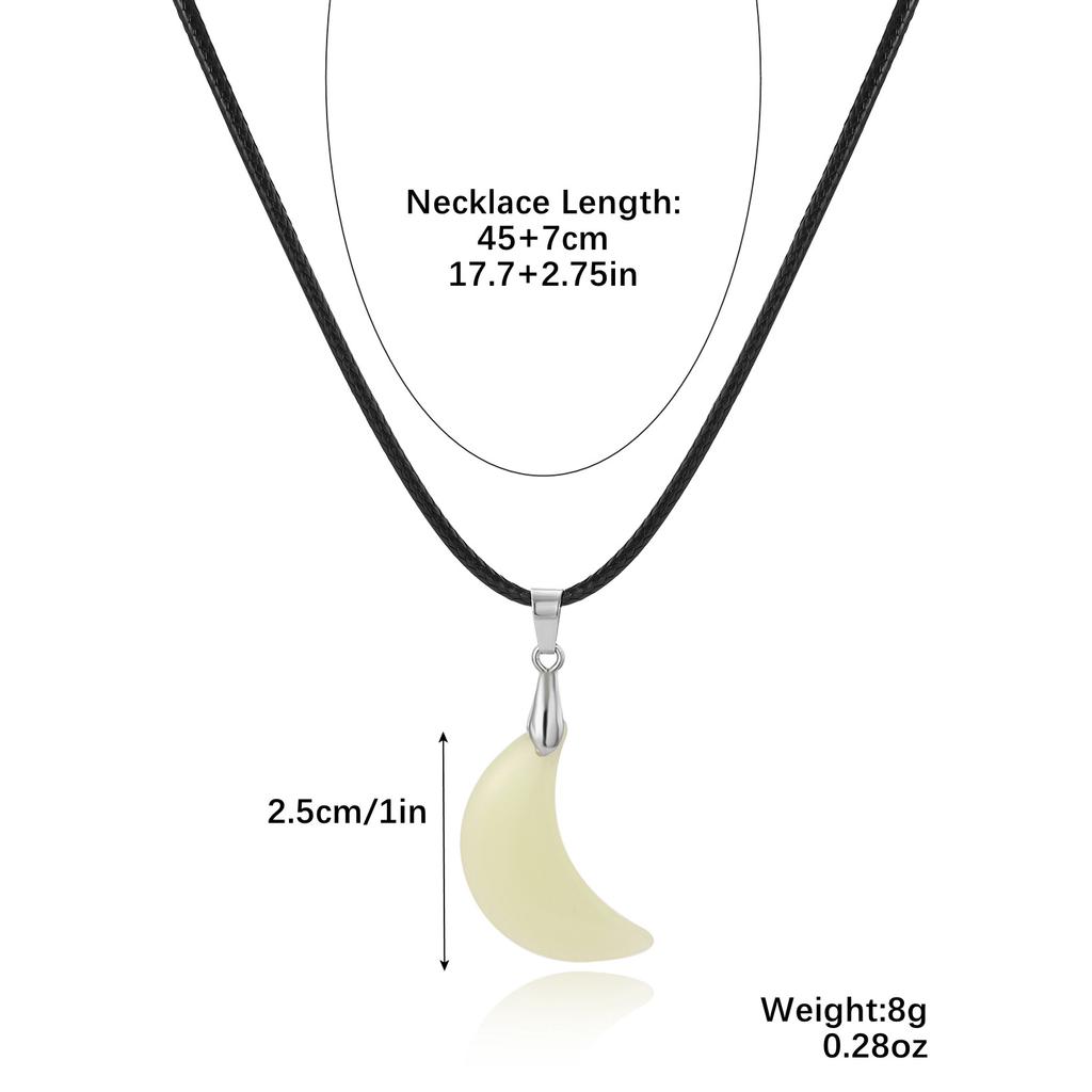 Necklace for Women Mushroom Jewelry Luminous Stone Pendant Necklace Moon Hexagonal Pillar Pendant Simple Luminous Necklace Elegant Necklace