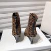 Fashion Leopard Print Women Ankle Boots Fashion Elegant Dancing Party Prom Shoes High Heel Women's Modern Short Booties