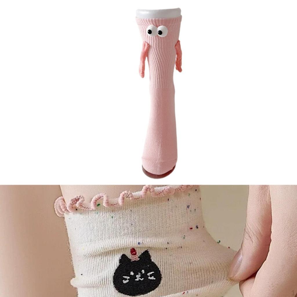 Couples Socks Hand Holding Casual Long Stockings Stackable Mid Tube Thread Funny