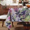 American Oil Painting Style Tablecloth Waterproof And Oil-Proof Leave-In Light Luxury High-End Art Tablecloth Fabric Rectangular Dining Table Cloth