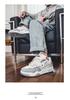 Men's Summer Sports Casual White Low-top Sneakers with Thick Sole