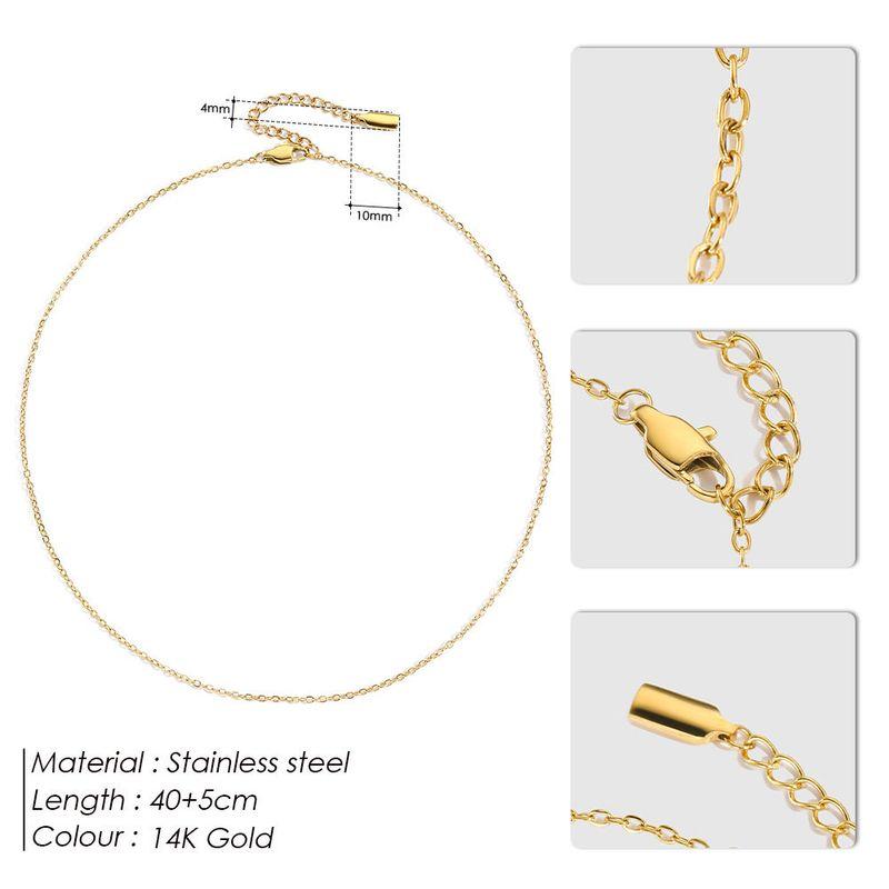 

Emanco 14K Gold Stainless Steel Necklace Women s Stylish Simple and Versatile Thin Chain Fashion Titanium Steel Ornament Gold