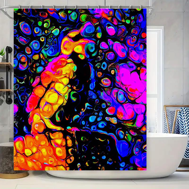Vibrant Abstract Bathroom Shower Curtain Bold Colorful Design for Modern Bath Decor 90x180cm