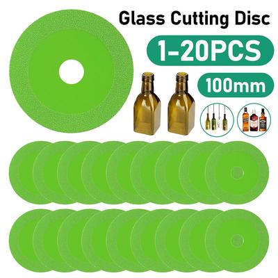 20-1pcs 22mm Glass Cutting Disc 100mm Diamond Marble Saw Blade Jade Crystal Wine Bottles Grinding Cutting Grinding Disc Tool