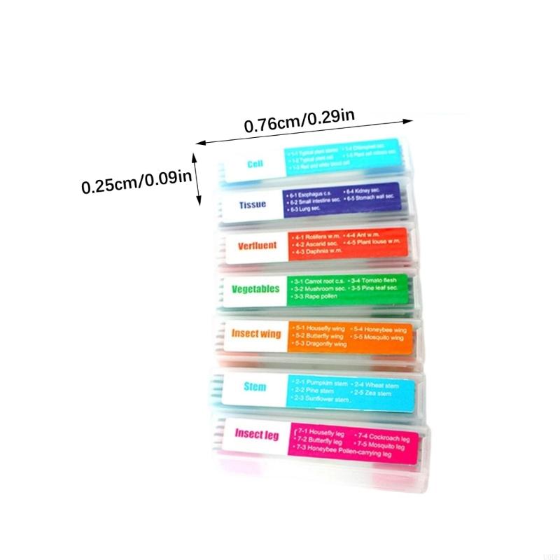 35PCS Microscope Glass Slides Set Seven Biological Specimens for Science Class