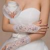 Mireasa Manusi Albe Broderie margele Rochie de mireasa scurta Manusi de mireasa