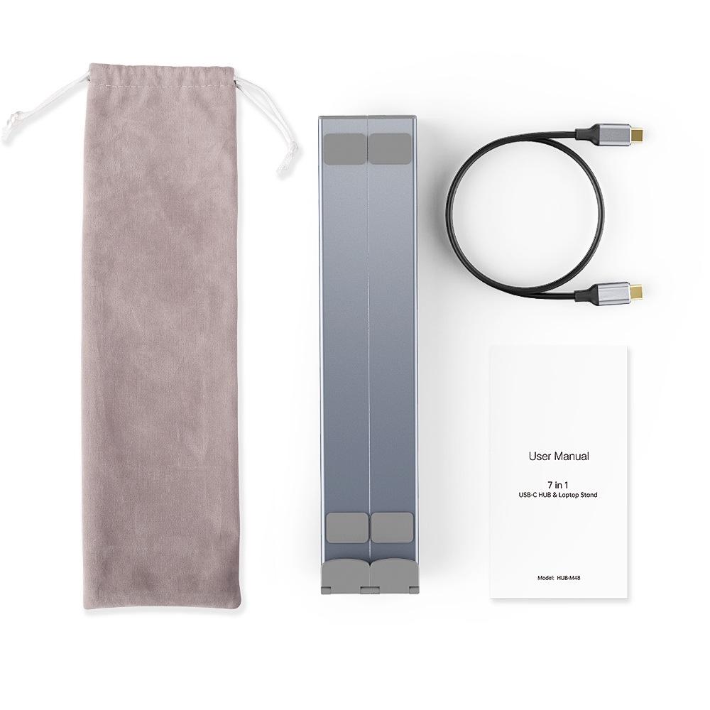 Faltbare Aluminium Typ-C Multi-Port USB-Dockingstation und Ständer