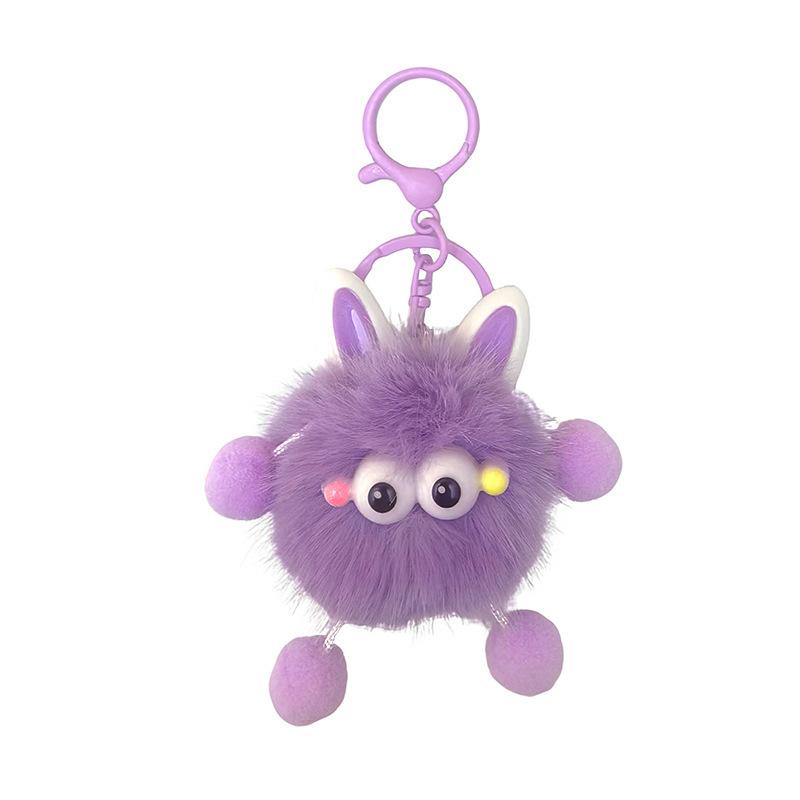 Imitation Mink Ears Elf Plush Cartoon Pendant Furry Cute Cartoon Fur Ball Couple Bestie Gift Keychain