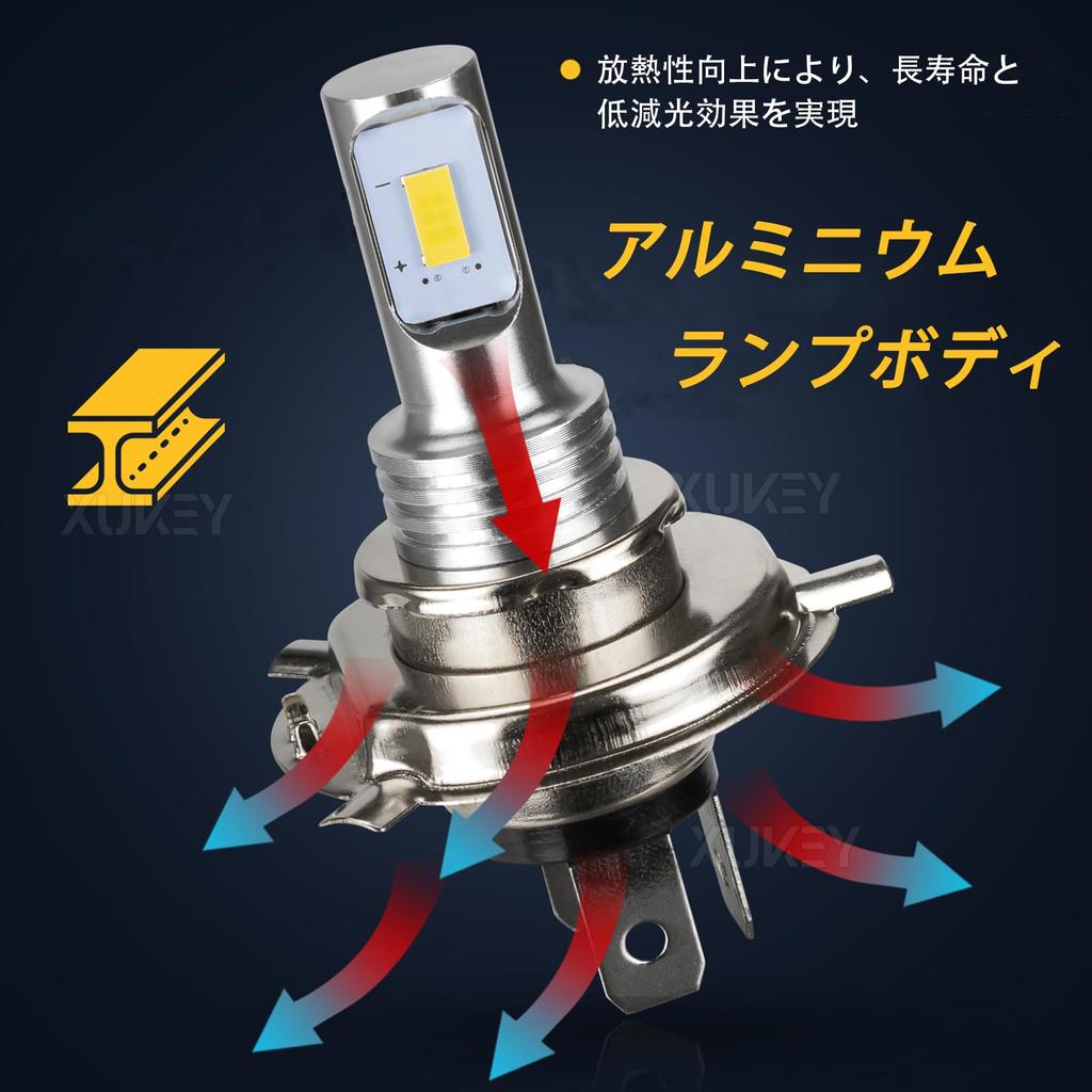 AUTOXBERT H4 HS1 LED Motorradscheinwerferlampe, Ausgestattet mit hochhellen 3570SMD-Chips, 6000K