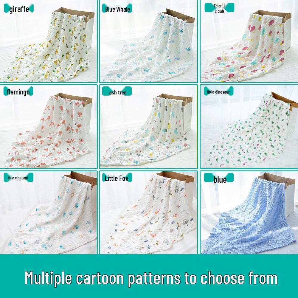 Ultra-Soft Baby Bath Towel - Pure Cotton Gauze, Absorbent, Six Layer for Newborns & Children