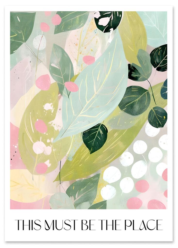 Poster Green Leaves Composition