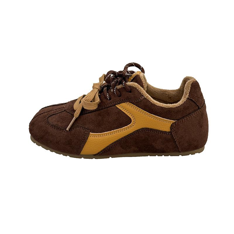 Keep Version~ Inner Height Increase 5cm Leather Retro Forrest Gump Shoes Women's 2025 Autumn and Winter New Casual Moral Training Shoes Tide