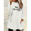 This Plush Pullover Sweater, Long Sleeve Round Neck, Suitable for Fall and Winter, with Pockets, Casual and Fashionable, Women's Clothing