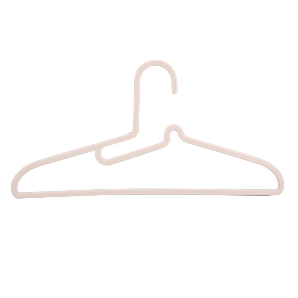 10Pcs Plastic Hangers Space Saving Clothes Hangers Scarf&Tie Bar(Apricot)