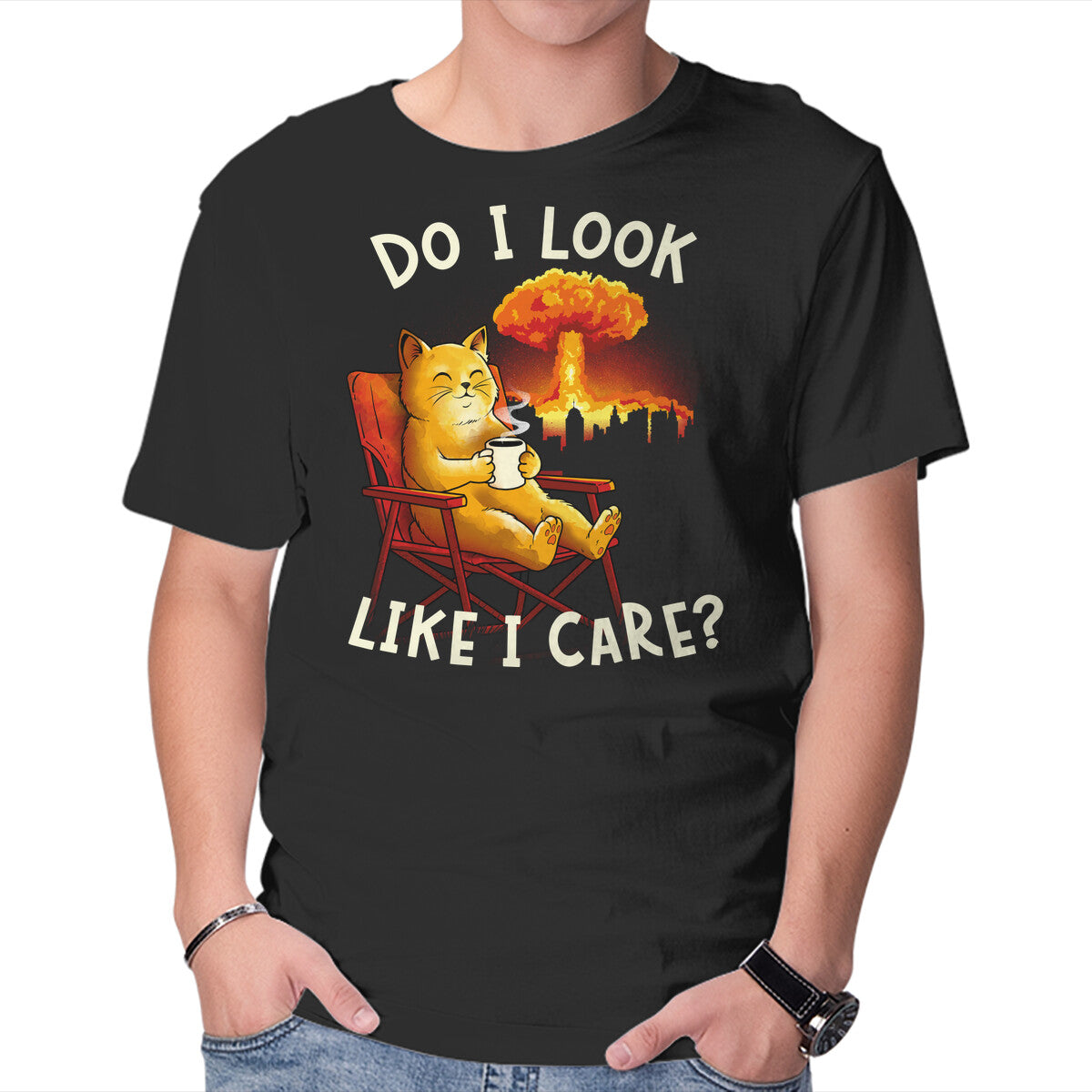 Unisex Crew Neck T-Shirt Couldn t Care Any Less Graphic Short Sleeve Casual Tee M