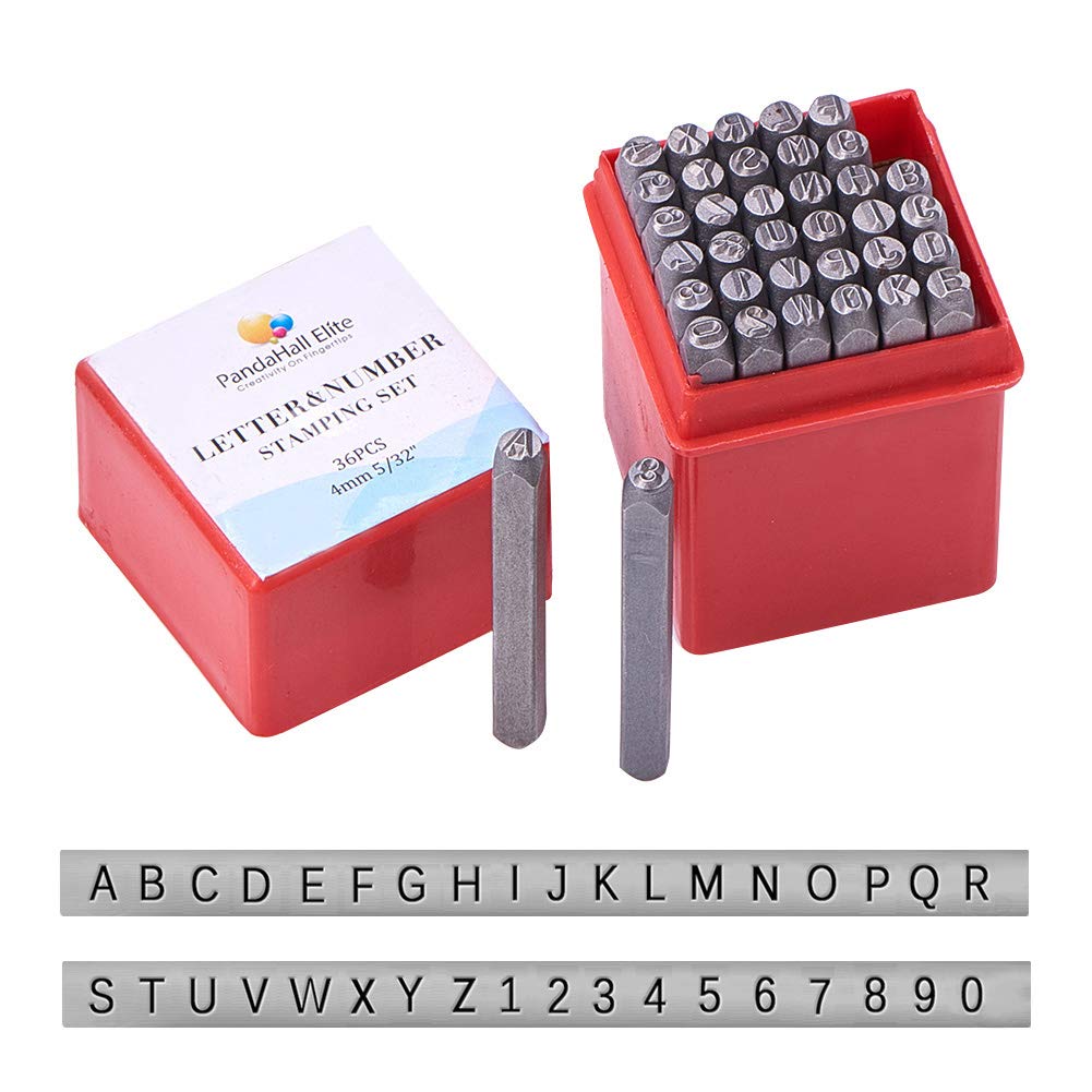 

PH PandaHall Штамп для тиснения 36 4 мм Кожа Медь Латунь Алюминий Тиснение на мягких поделках Ручная работа Набор, Штук, Алфавит, Цифры, Поделки, Пластина, Пластина,