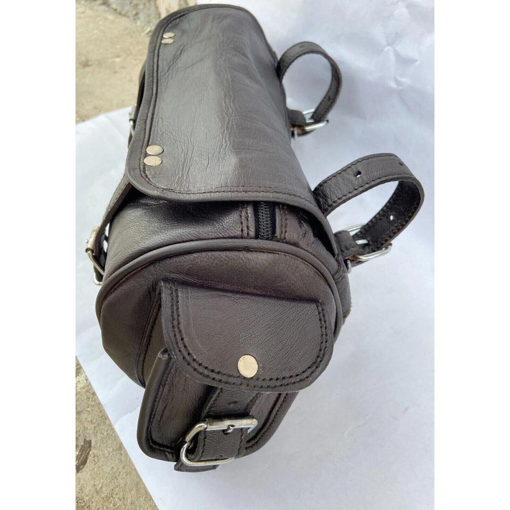 Leather Saddle Bag Luggage Tool Side Motorcycle Bag Pouch Panniers Sportster
