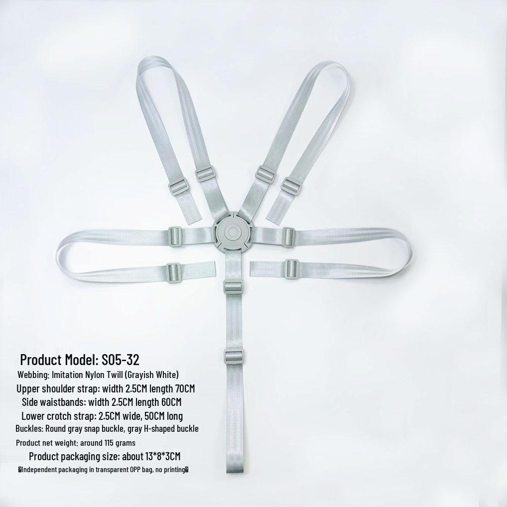 Children's Five-Point Safety Harness for High Chair & Stroller