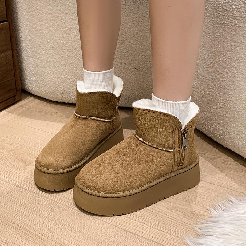 Thick-soled Shoes, Large-sized Snow Boots, New Fashionable and Warm Cotton Boots, Thickened Student Women's Boots