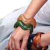 Retro Colorful Resin Wave Round Cuff Bangle for Women Fashion Acrylic Geometric Stacking Bracelets Personalized Jewelry Gifts