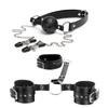 Bondage Sex Restraints Kit Neck To Wrist Restraints Leather Straps Whip SM Bondage Harness Sex Games Adult Sex Toys