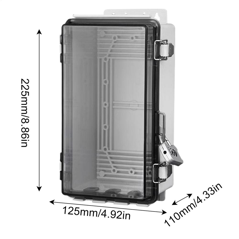 Outdoor Junction Box Project Enclosure with Transparent Cover Dustproof Case with Lock for Electronics Home Power Project