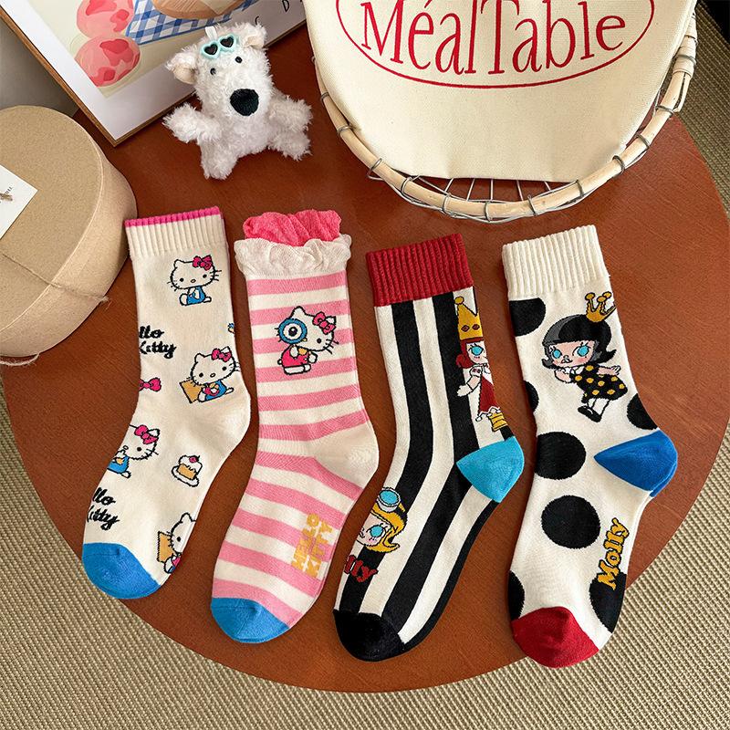 Cute Socks, Socks, Pure Cotton Spring And Autumn Stockings, Personality And Creativity, Trendy Socks, Internet Celebrity Design Sense