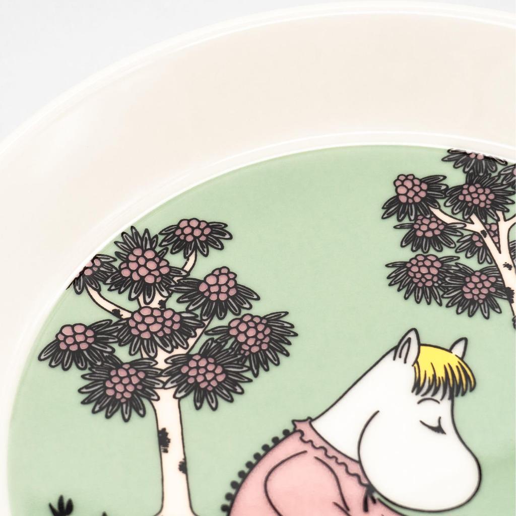 Moomin Arabia Classic Loving Care 19cm Diameter [Official Import] Plate, Green, Approx.