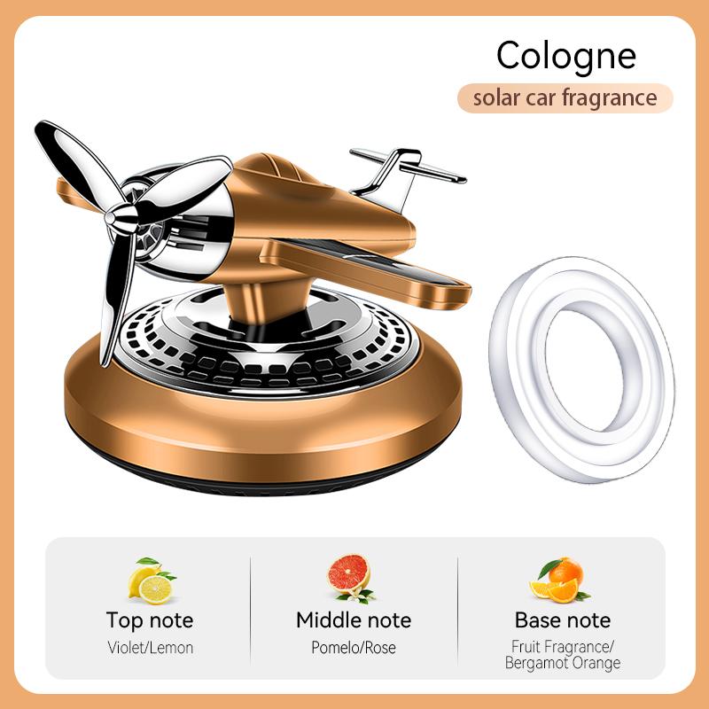 Rotating Solar Energy Powered Fighter Car Air Freshener Dashboard Decoration Accessories Perfume Airplane Fragrance Diffuser Men