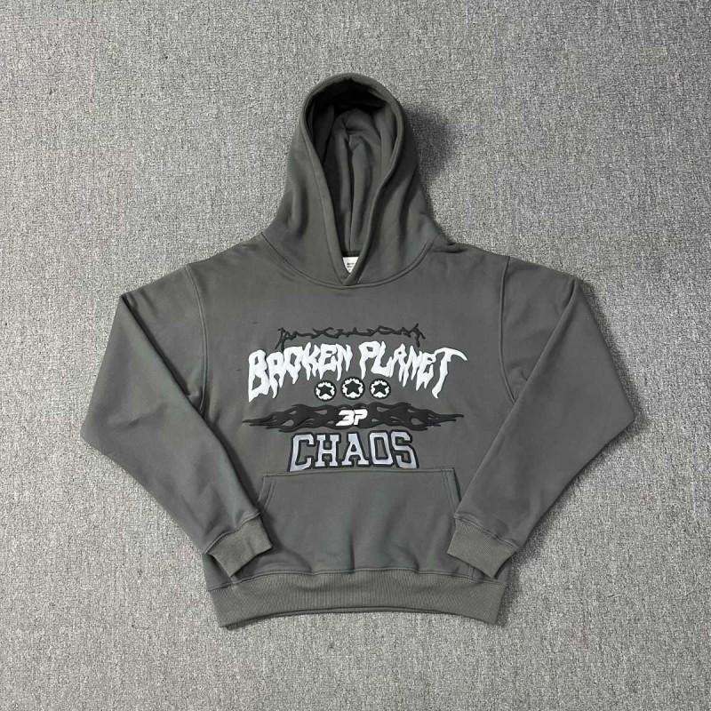 Broken Planet Streetwear Hoodie Set With 3D Puff Print Loose Fit Cotton Sweatshirt Men