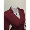 Women's Casual Top, Versatile, Elegant, Waist Cinching Design, Solid Color Women's Shirt
