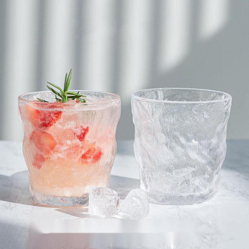 280ml/330ml Juice Tea Beverage Mugs Simple Whiskey Cocktail Glasses Iced Coffee Lemon Water Mugs Glacier Cup Creative Wine Glass