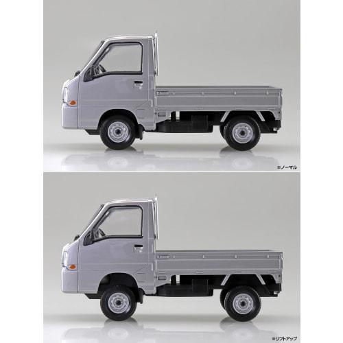 Aoshima Bunka Kyozai 1/32 Scale Rakupla Snap Kit No.05-SS Subaru Sambar Truck Sterling Silver Metallic Pre-Colored Plastic Model Kit (Automobile)