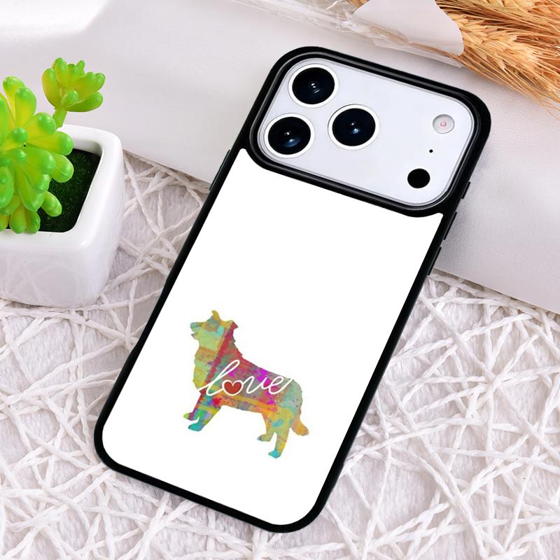 Border Collie Watercolor Phone Case for iPhone 17 Air 16 15 11 12 14 13 Pro Max Shockproof Cover