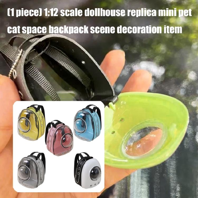 Mini-Weltraumrucksack Puppenhauszubehör Maßstab 1/12 Realistische Katzen Spielzeug Detailliertes Kunststoffdesign Für Thematische Ausstellungen