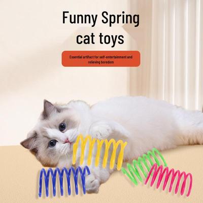 4-Piece Colorful Spring Cat Teaser Toy Set