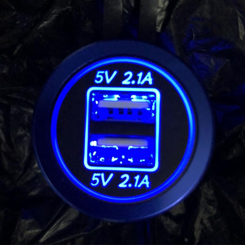 Waterproof Motorcycle Boat Car Dual USB Charger LED Power Adapter For Mobile Phone