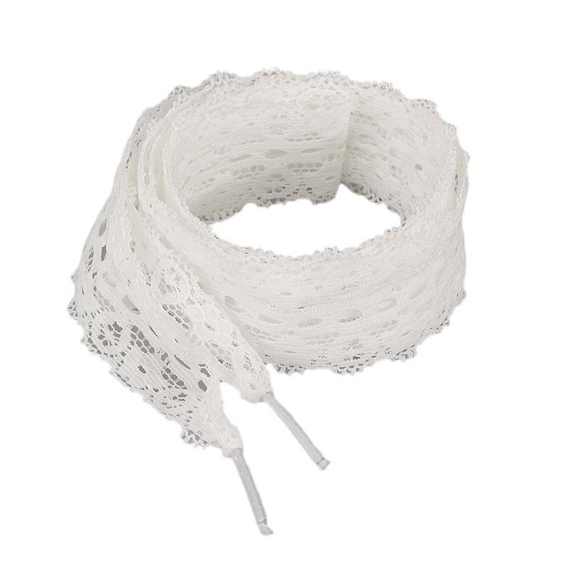 Wyszukane sznurowadła z koronką dla kobiet do butów casualowych 2,5 cm szerokości płaskie sznurowadła do sneakersów czarne białe akcesoria