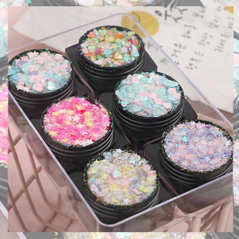 Star Glitter Gel Eyeshadow Palette with Crystal Sparkles Eyelid Patches - No Glue Needed