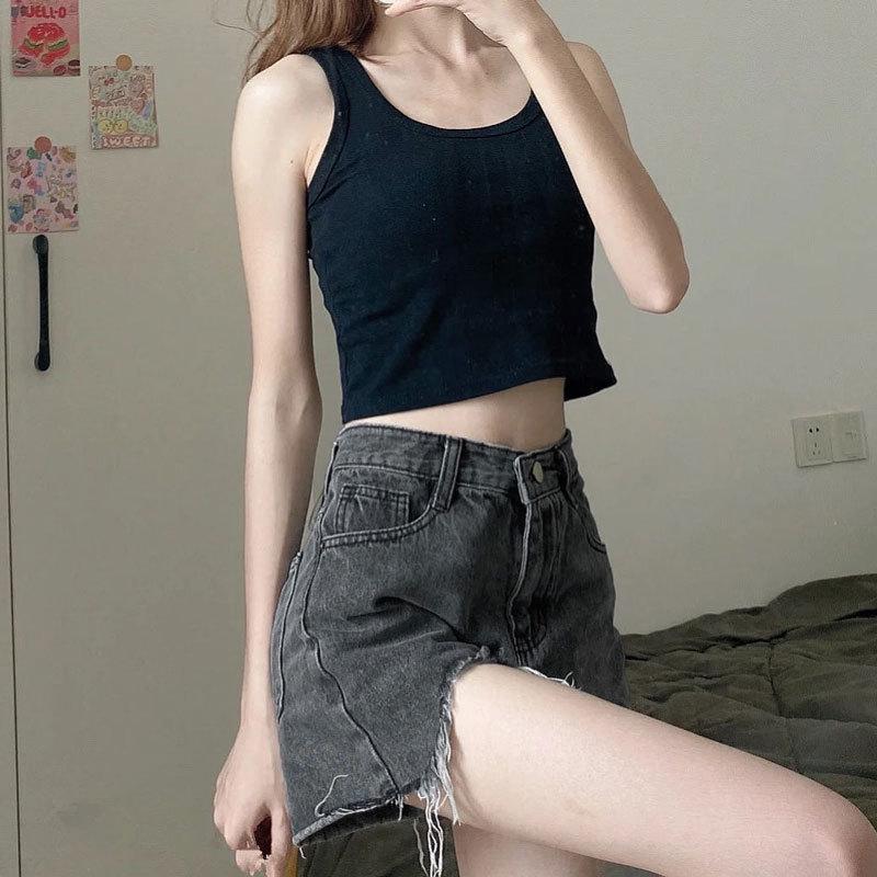 High-Waisted Ripped Denim Shorts for Women - Plus Size, Slimming, A-Line Raw Edge, Summer Trend