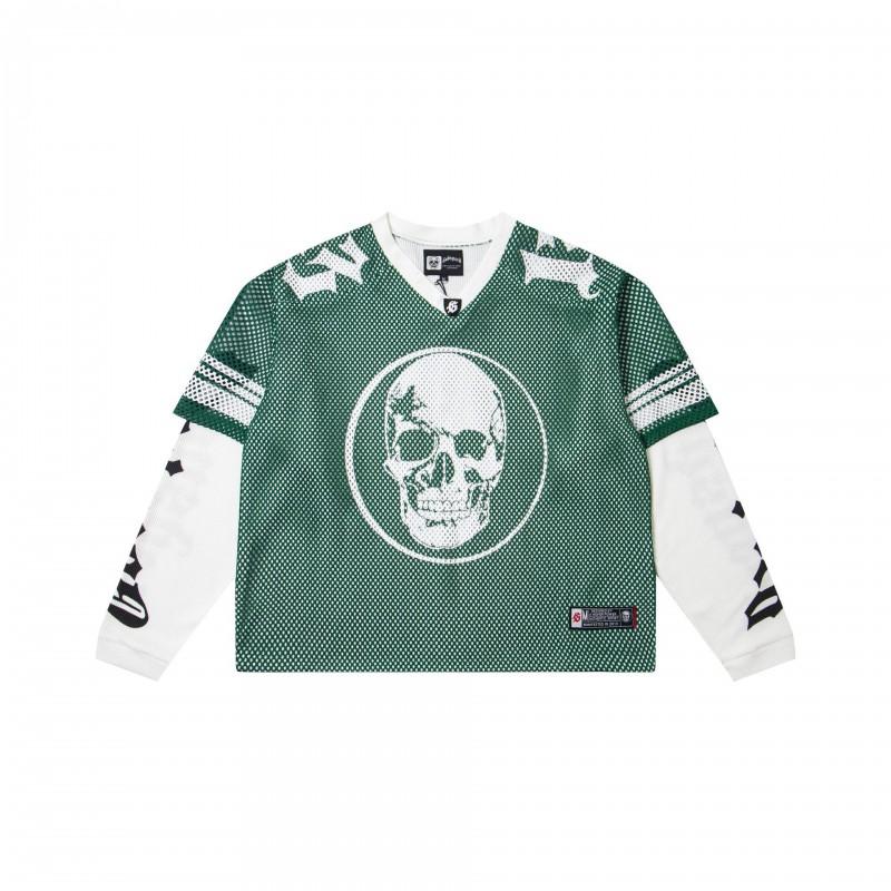 Mens Long Sleeve T Shirt Loose Fit Streetwear Hip Hop Casual Mesh Jersey 2025