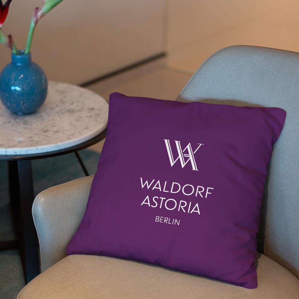 Waldorf Astoria Cushion Cover 2-in-1 Reversible Plush Pillow Cover | Car/Sofa/Bed | Perfect Gift 12x12Inch