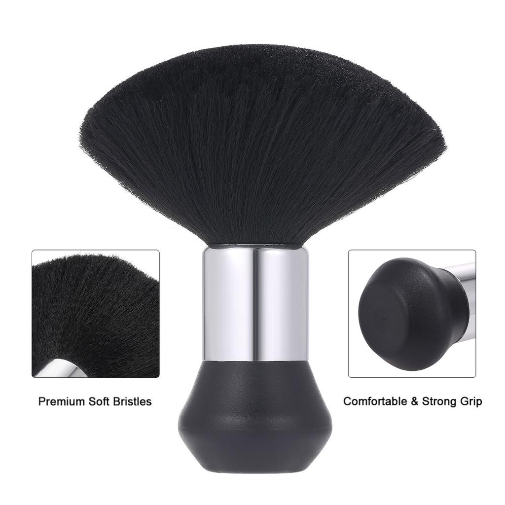 Pędzel do zmiatania włosów z szyi Fryzjerski Profesjonalny Miękkie Włosie Pędzel do golenia do czyszczenia twarzy i stylizacji włosów Czarny Plastik 5 x 15,5 cm