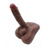 VaHppy Large 18.5*4.5cm 1.7kg Dildos Artificial Penis With Anus Sex Toys For Gay Girl Women Brown Skin Masturbator Free Hands Bent Arbitrarily
